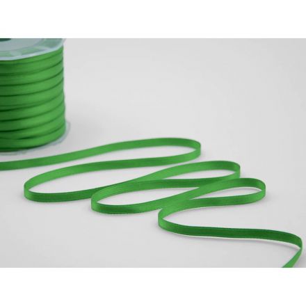 Double satin green ribbon 6 mm